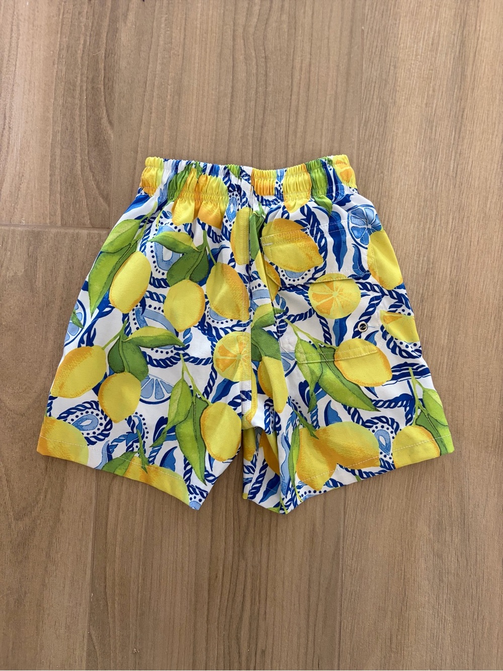 Kenny Flowers Yellow Lemon Print Elastic-Waist Kids Shorts
